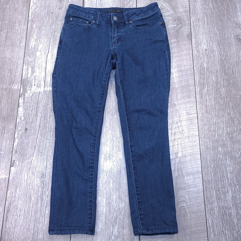 Prana Kara Jeans Womens 0/25 Blue Organic Cotton Stretch Cropped Slim Straight